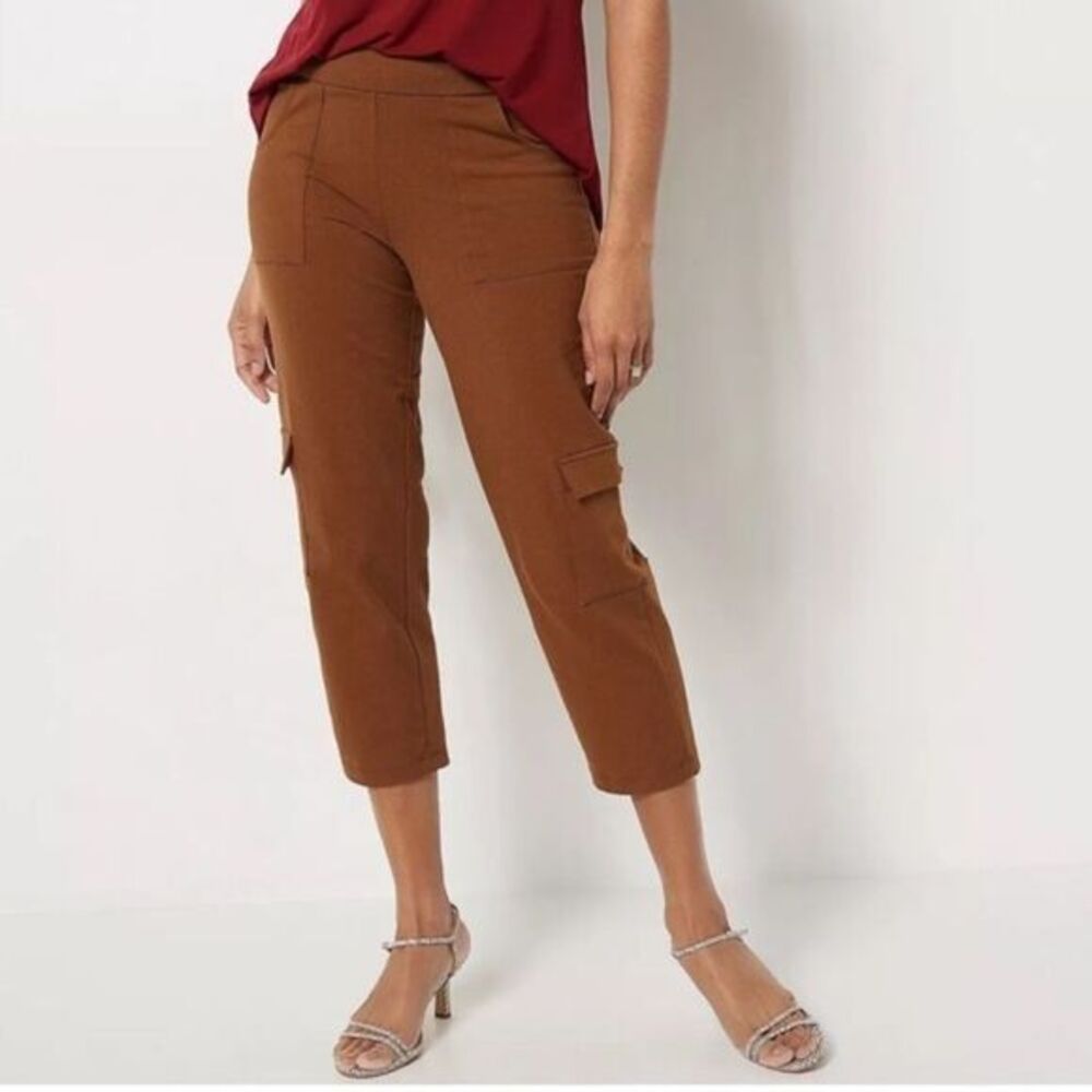 Wicked by Women with Control Regular Cropped Cargo Pants- Brown sz S-P NEW C561